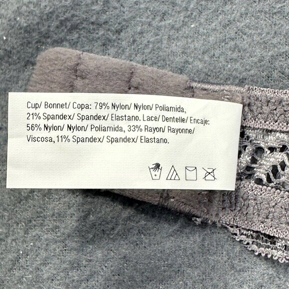 Maidenform Women's Size 34C Bra Pushup Lace Trim Underwire Gray New Without Tags - Picture 4 of 10